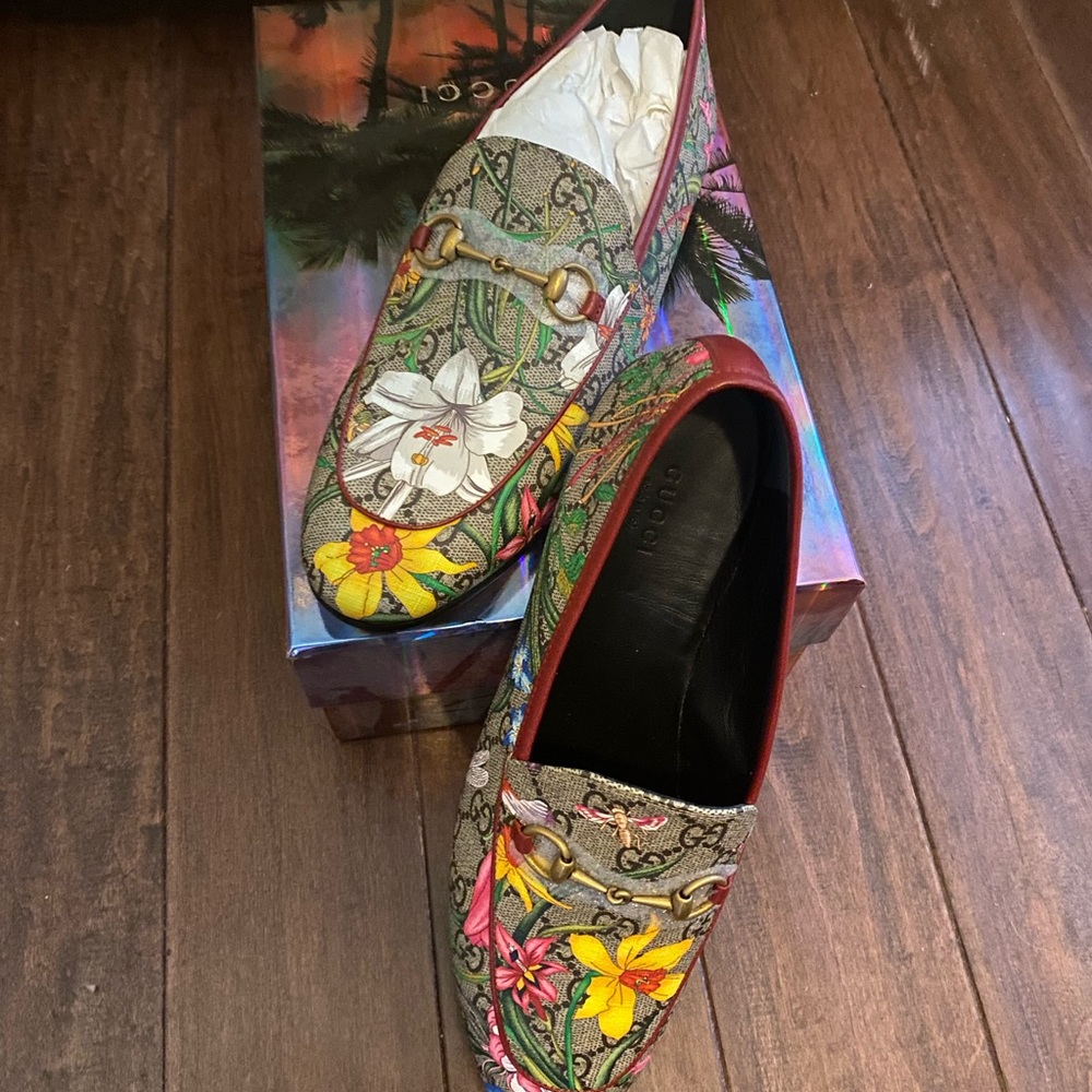 Gucci floral loafers